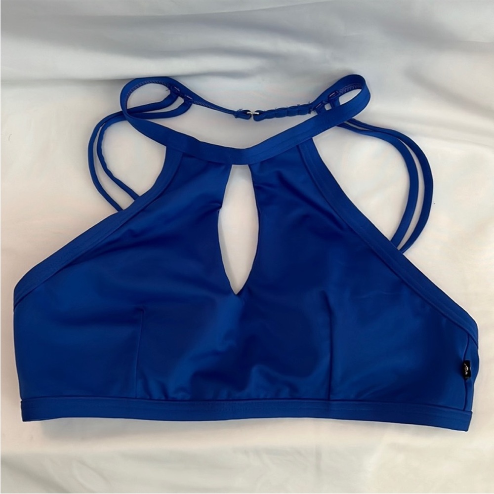 la Vie en Rose Aqua Cobalt Blue Halter Bikini Top